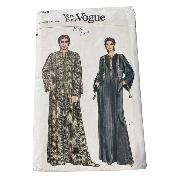Very Easy Vogue 8474 Misses Kaftan Caftan All Sizes Included Pattern Vintage CUT - Picture 1 of 6